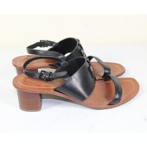 Tory Burch Lowell 2 45mm Black Leather Slingback Sandals Size 7.5